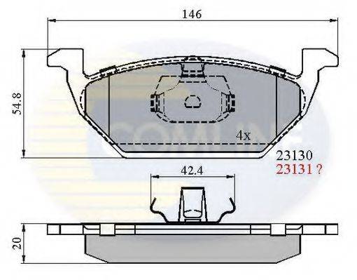 Комплект тормозных колодок, дисковый тормоз CBP0737 COMLINE