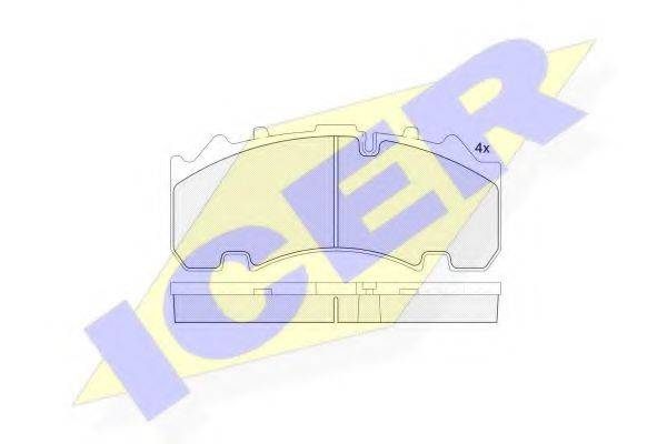 Комплект тормозных колодок, дисковый тормоз 152155 ICER