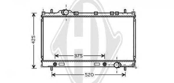 Радиатор, охлаждение двигателя 8263002 DIEDERICHS