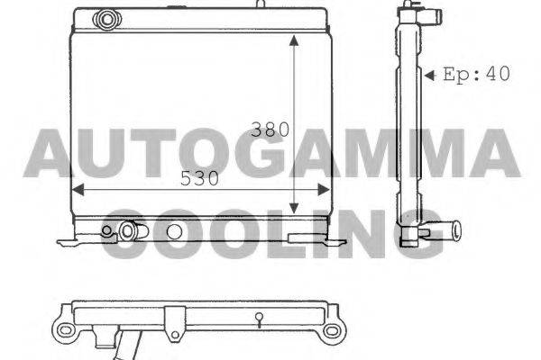 Радиатор, охлаждение двигателя 100790 AUTOGAMMA