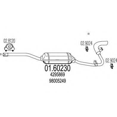 Глушитель выхлопных газов конечный 01.60230 MTS