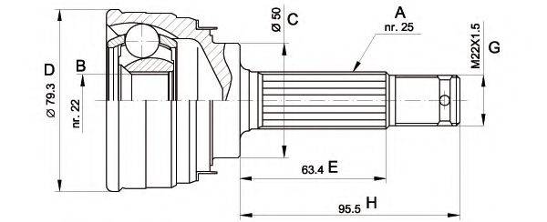 Шарнирный комплект, приводной вал CVJ5043.10 OPEN PARTS