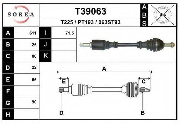 Приводной вал T39063 EAI