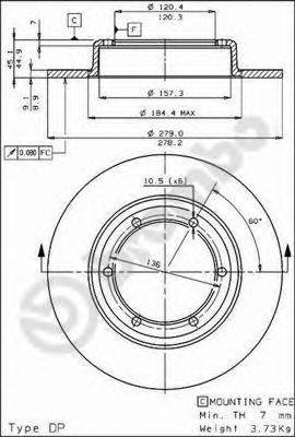 Тормозной диск BS 7181 BRECO