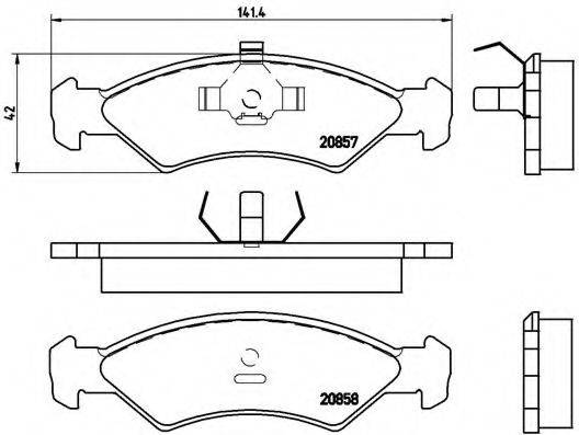 Комплект тормозных колодок, дисковый тормоз P 24 016 BREMBO