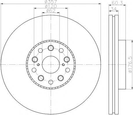 Тормозной диск MDC2269R MINTEX