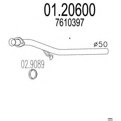 Труба выхлопного газа 01.20600 MTS
