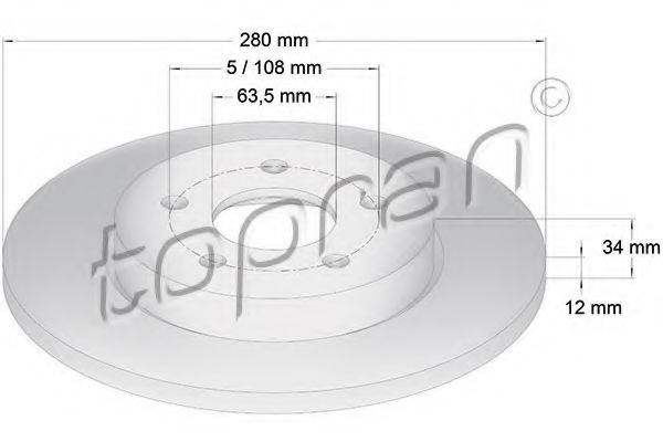 Тормозной диск 301 957 TOPRAN