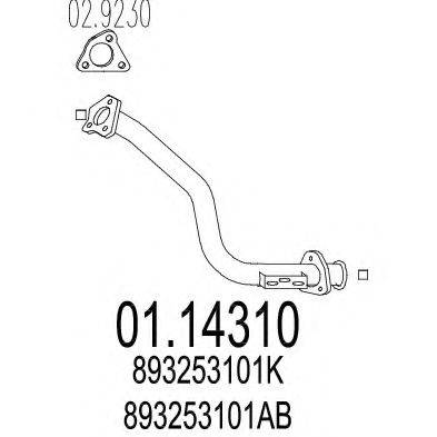 Труба выхлопного газа 01.14310 MTS