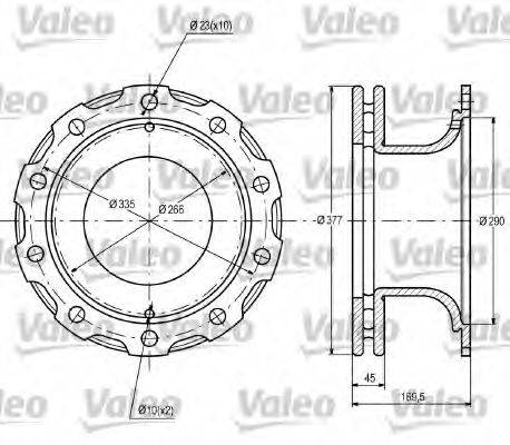 Тормозной диск 187104 VALEO