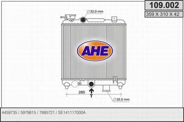 Радиатор, охлаждение двигателя 109.002 AHE