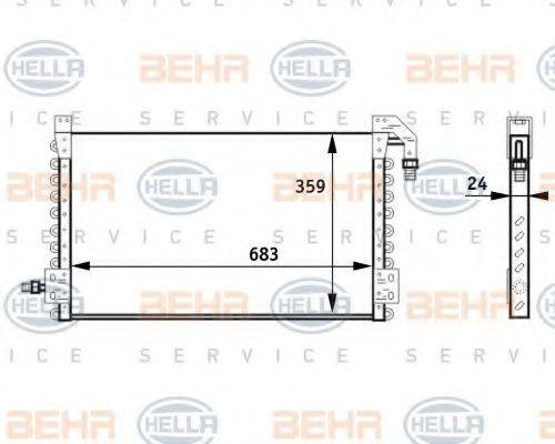 Конденсатор, кондиционер 8FC 351 024-471 HELLA