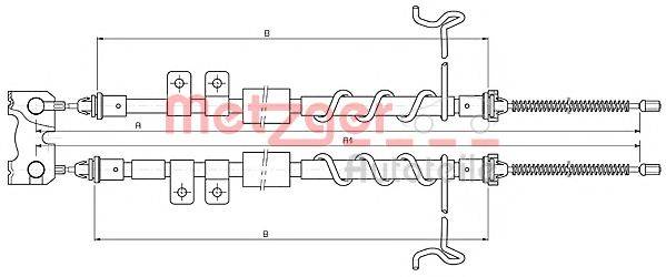 Трос, стояночная тормозная система 10.5334 METZGER