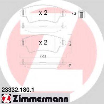 Комплект тормозных колодок, дисковый тормоз 23332.180.1 ZIMMERMANN