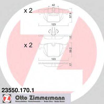 Комплект тормозных колодок, дисковый тормоз 23550.170.1 ZIMMERMANN