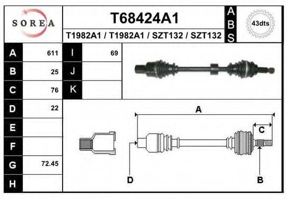 Приводной вал T68424A1 EAI