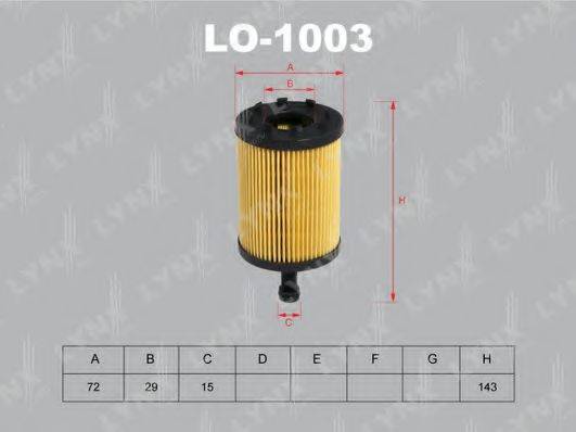 Фильтр масляный LO-1003 LYNXauto
