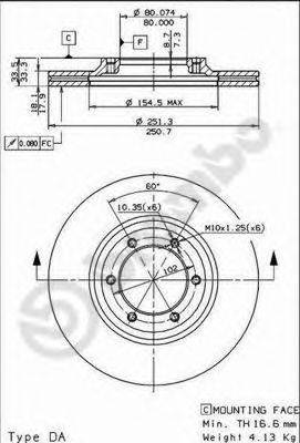 Тормозной диск 09.5499.10 BREMBO