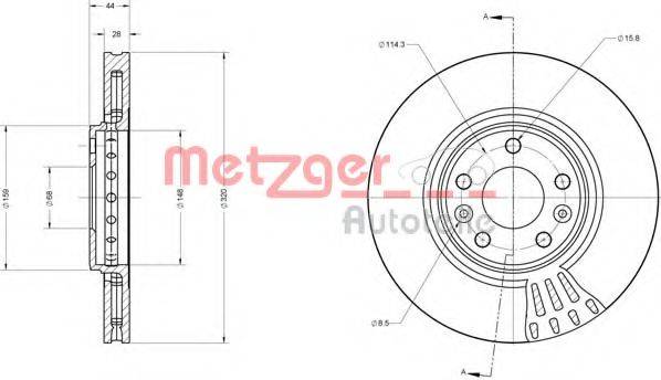 Тормозной диск 6110002 METZGER