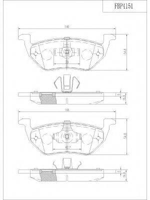 Комплект тормозных колодок, дисковый тормоз FBP4151 FI.BA