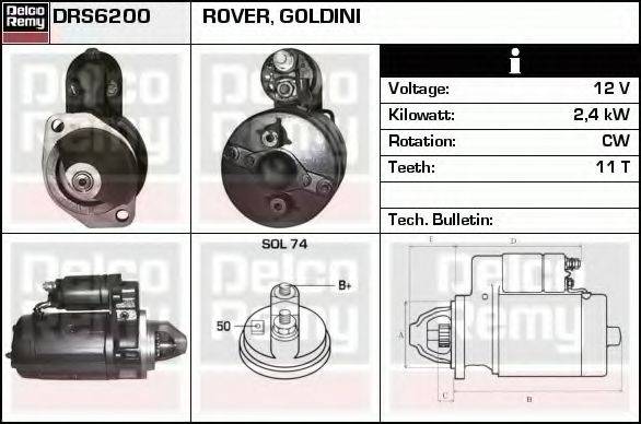 DRS6200 REMY Стартер DRS6200 REMY