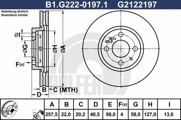 Тормозной диск B1.G222-0197.1 GALFER