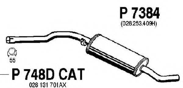Средний глушитель выхлопных газов P7384 FENNO
