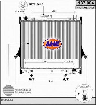 Радиатор, охлаждение двигателя 137.004 AHE