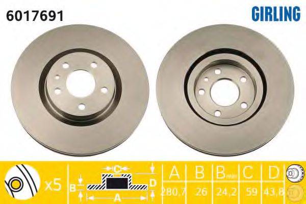 Тормозной диск 6017691 GIRLING