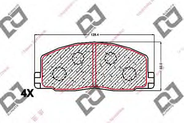 Комплект тормозных колодок BP1629 DJ PARTS
