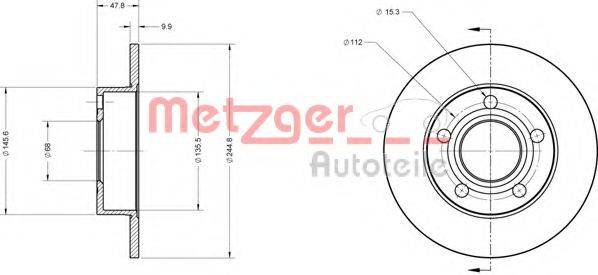 Тормозной диск 6110168 METZGER