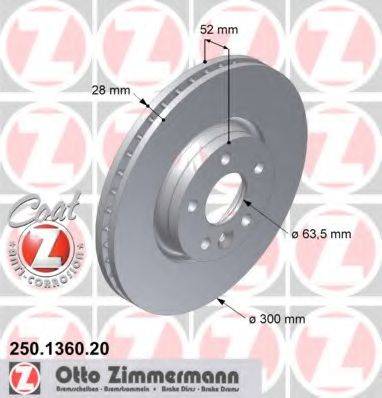 Тормозной диск 250.1360.20 ZIMMERMANN