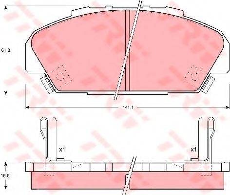 Комплект тормозных колодок, дисковый тормоз GDB1137 TRW