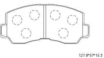 Комплект тормозных колодок, дисковый тормоз KD4732 ASIMCO