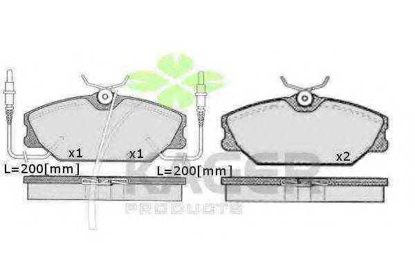 Комплект тормозных колодок, дисковый тормоз 35-0200 KAGER