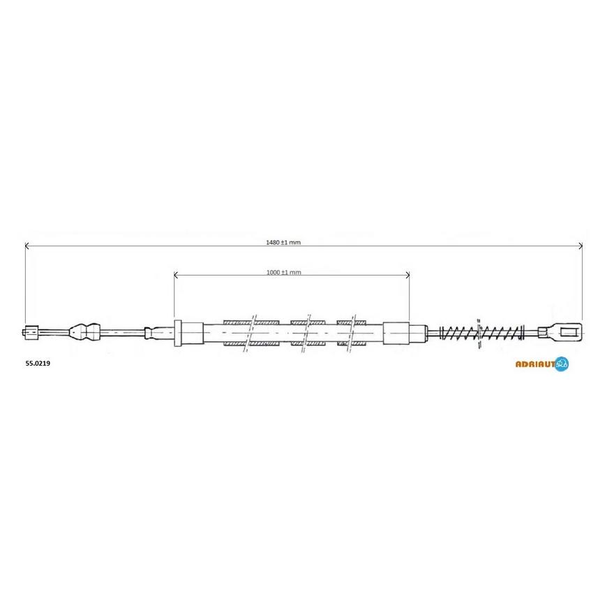 Трос стояночного тормоза задний левый/правый 1480mm/1030mm 55.0219 ADRIAUTO