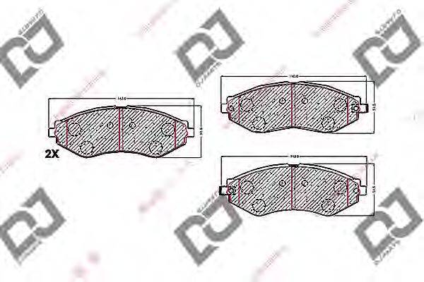 Комплект тормозных колодок BP1623 DJ PARTS