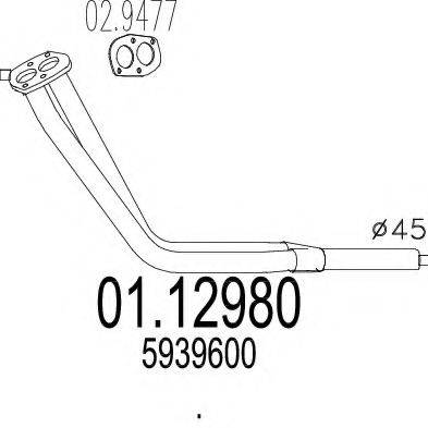 Труба выхлопного газа 01.12980 MTS