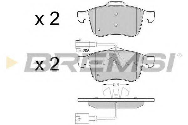 Комплект тормозных колодок, дисковый тормоз BP3443 BREMSI