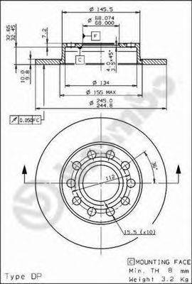 Тормозной диск 08.9136.11 BREMBO