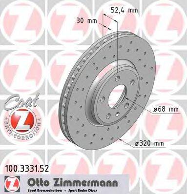 Тормозной диск 100.3331.52 ZIMMERMANN