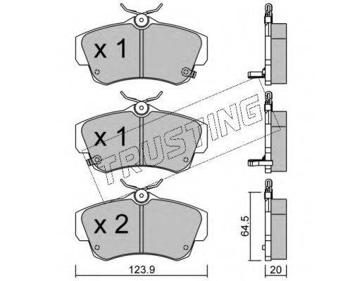 Комплект тормозных колодок, дисковый тормоз 537.0 TRUSTING
