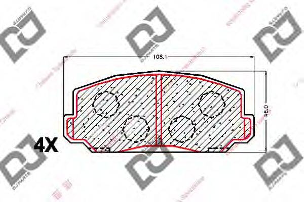 Комплект тормозных колодок, дисковый тормоз BP1731 DJ PARTS