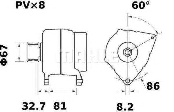 Генератор MG 404 MAHLE ORIGINAL