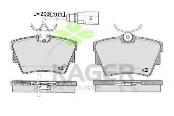 Комплект тормозных колодок 35-0476 KAGER