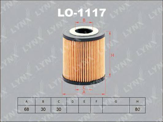 Фильтр масляный LO-1117 LYNXauto