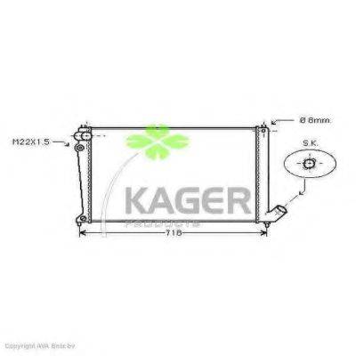 Радиатор, охлаждение двигателя 31-2804 KAGER