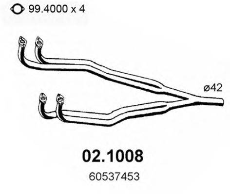 Труба выхлопного газа 02.1008 ASSO