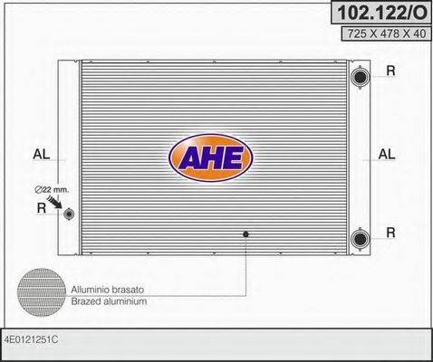 Радиатор, охлаждение двигателя 102.122/O AHE