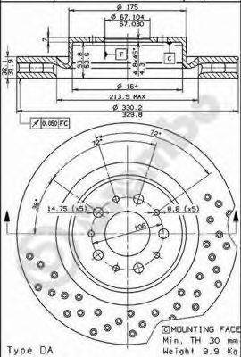 09.6802.20 BREMBO Тормозной диск 09.6802.20 BREMBO